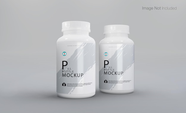 Realistic pill bottle mockup design