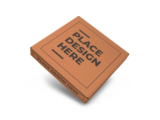 Realistic Pizza Box Mockup Template Isolated