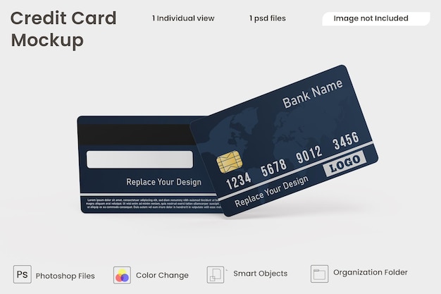 Realistic plastic card on hand mockup  