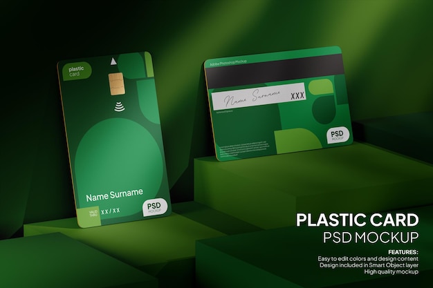 Realistic Plastic Card Mockup Suitable for Credit Card Debit Card Membership ID Card Voucher Card