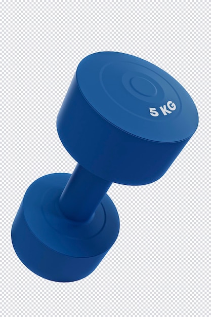 PSD realistic plastic hand dumbbell in dark blue color premium psd