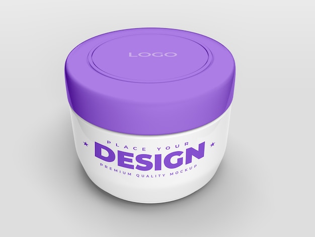 Realistic plastic jar for cosmetic mockup