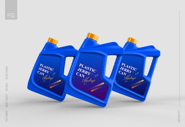 Realistic plastic Jerry can mockup for brand and packaging