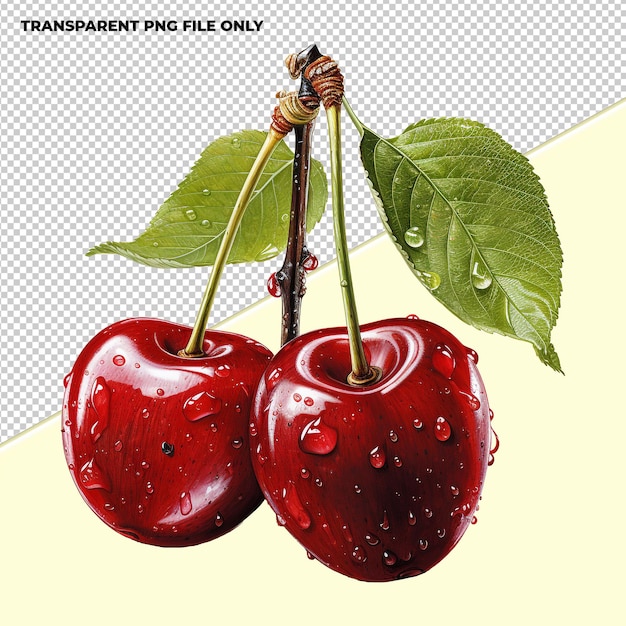 Realistic png cherry with a transparent background