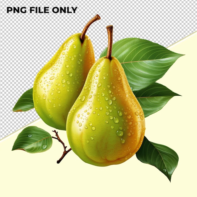 Realistic png pear with a transparent background