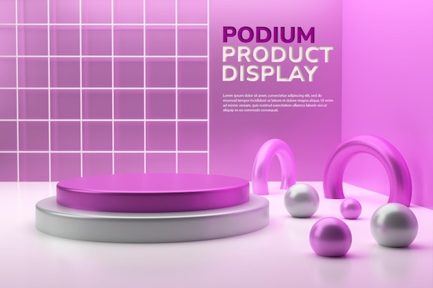 PSD realistic podium modern and minimalist for presentation your product display with 3d rendering