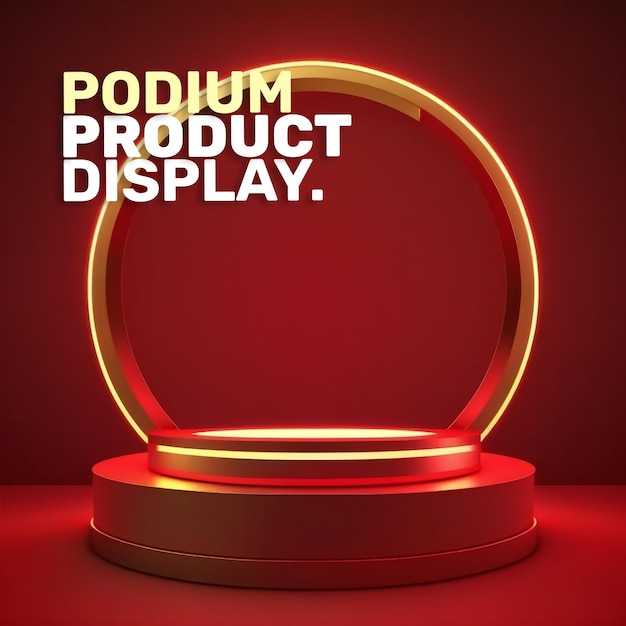 realistic podium stage display mockup for product presentation scene product display showcase 3d