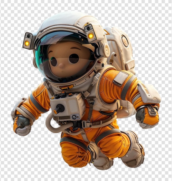 realistic portrait of astronaut isolated on transparent background