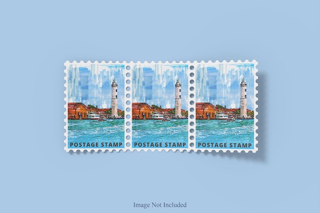 Realistic Postage Stampe Mockup Design