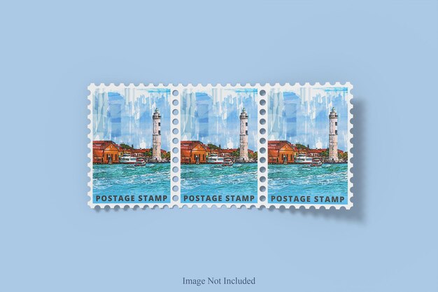 PSD realistic postage stampe mockup design