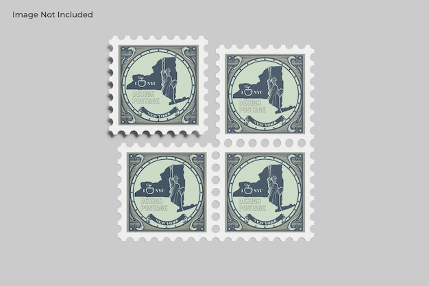 PSD realistic postage stampe mockup