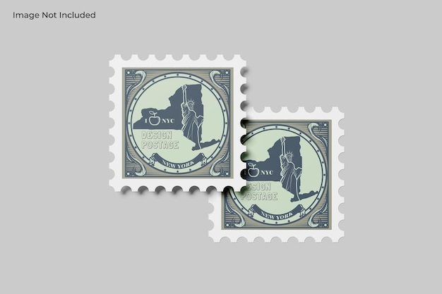 PSD realistic postage stampe mockup