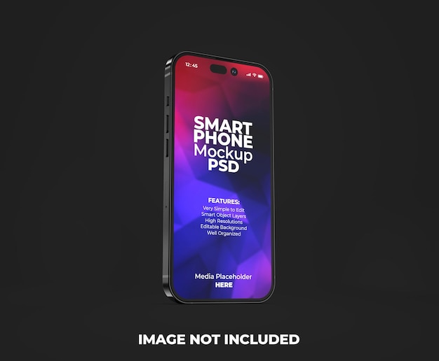 Realistic premium smartphone app presentation screen mockup template with transparent background