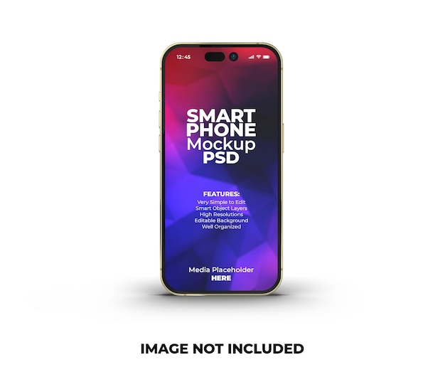 Realistic premium smartphone app presentation screen mockup template with transparent background