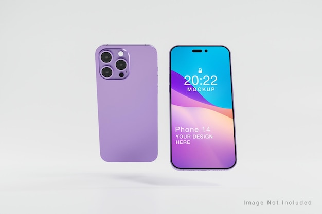 Realistic Purple phone screen mockup