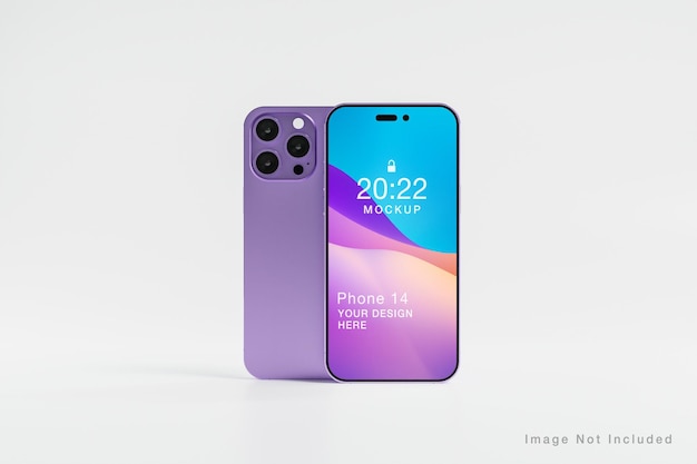 Realistic Purple phone screen mockup