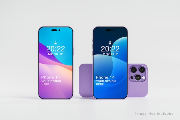 Realistic Purple phone screen mockup