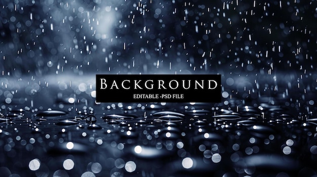 Realistic Rain effect on pure black background