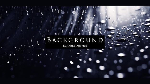 PSD realistic rain effect on pure black background