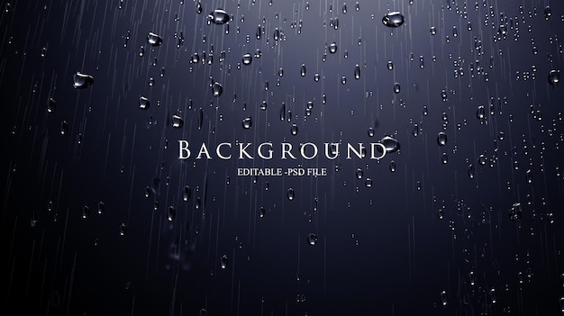 Realistic Rain effect on pure black background