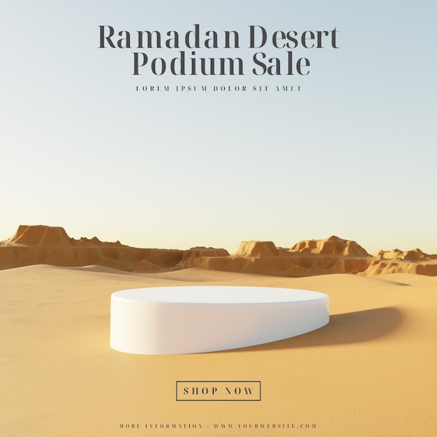 realistic ramadan desert middle east podium