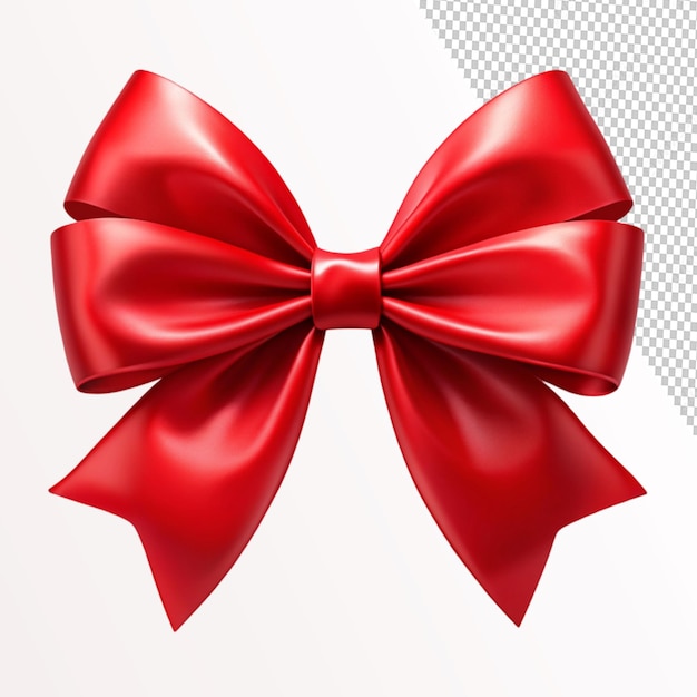 realistic red gift bow on transparent background