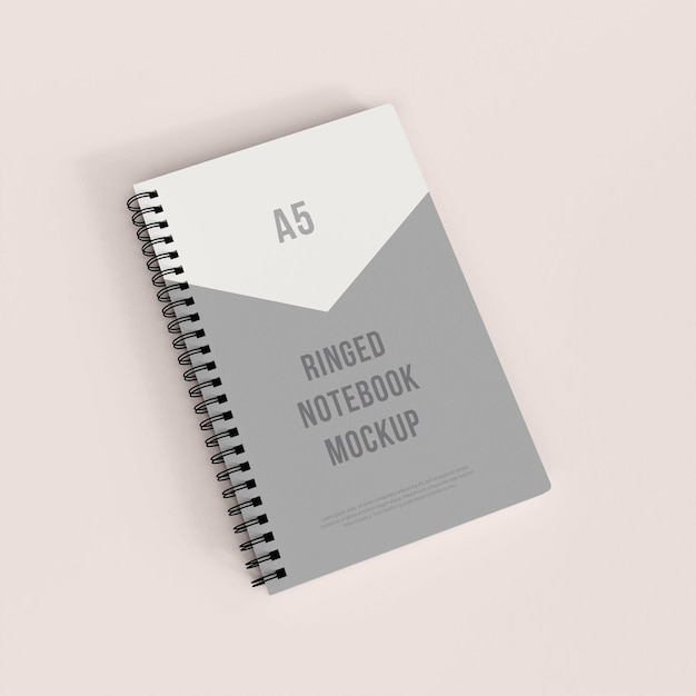 Realistic ringed notebook mockup Premium Psd