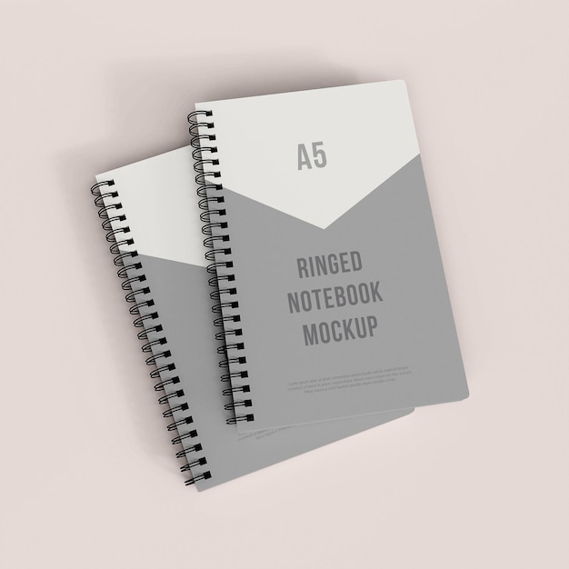 Realistic ringed notebook mockup Premium Psd