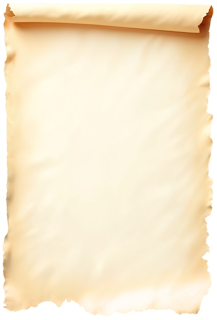 Realistic rolled parchment paper isolated