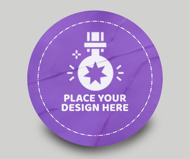 PSD realistic round sticker mockup design psd template promotional label tag mockup