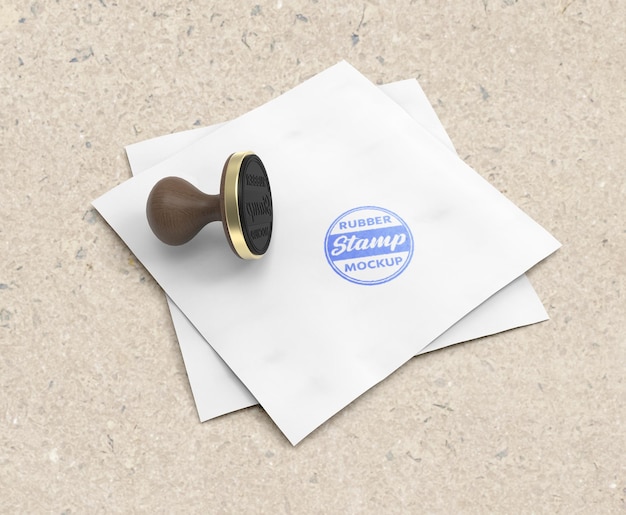 Realistic rubber stamp or stamp pad logo mockup design