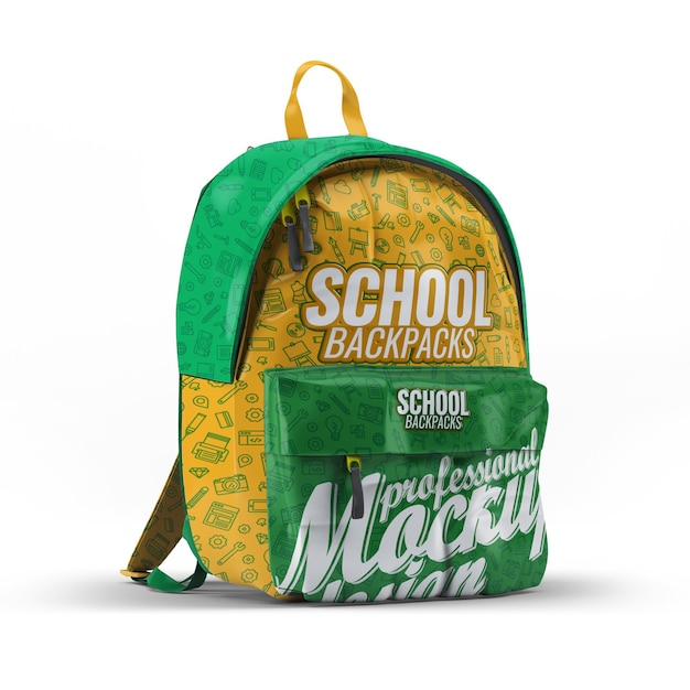 Realistic School Backpack Mockup Design