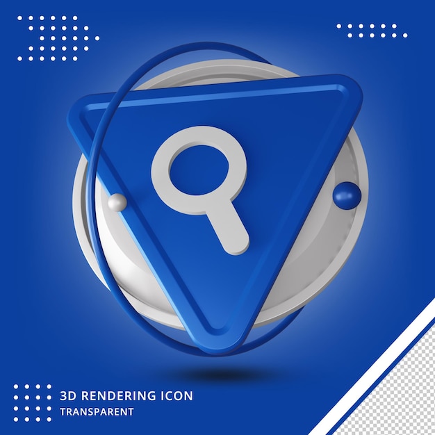 Realistic Search button icon in 3d rendering isolated