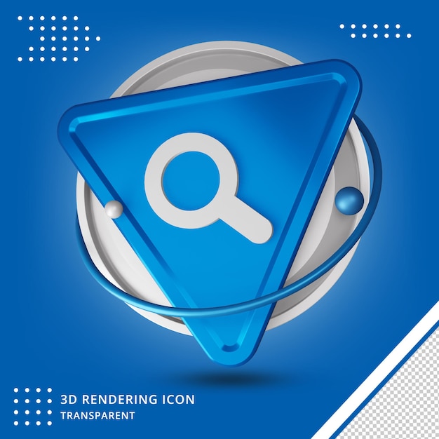 Realistic Search button icon in 3d rendering isolated