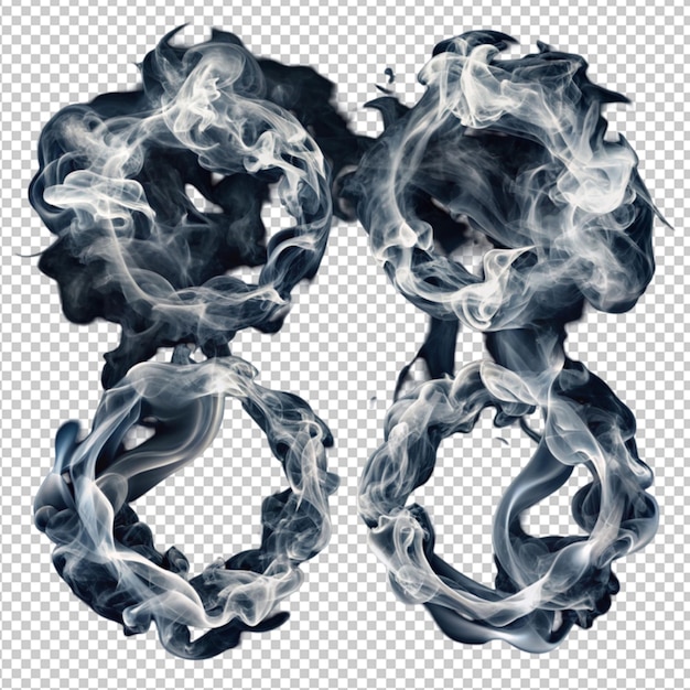 PSD realistic set of smoke rings isolated