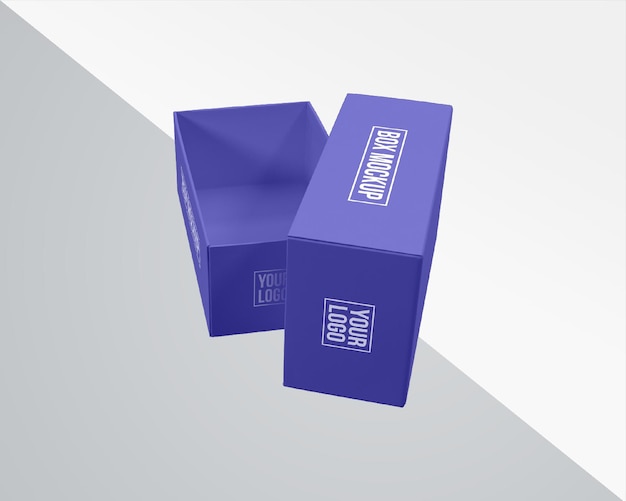 Realistic shoes box packaging mockup Rectangle box mockup Wide rectangle box mockup