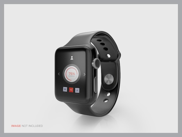 Realistic smart watch Close up front view mockup