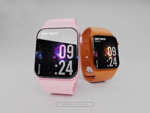 Realistic smart watch mockup