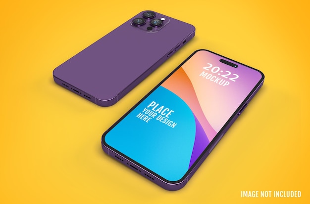 Realistic smartphone mockup Device UIUX mockup for presentation template Cellphone frame with blank display on isolated 3d render illustration