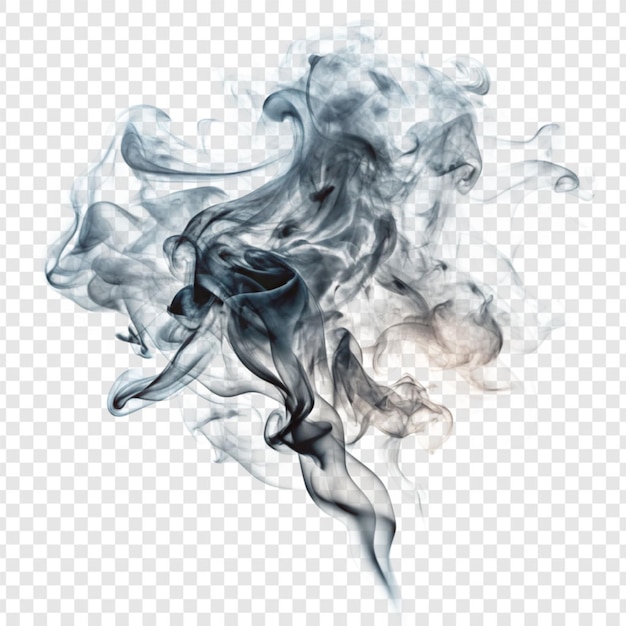 PSD realistic smoke effect isolated on transparent background