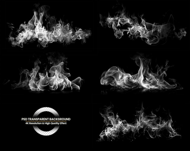 Realistic Smoke or flame Transparent background