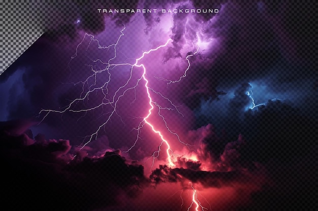 Realistic Smoke with thunder lighting overlay in transparent background