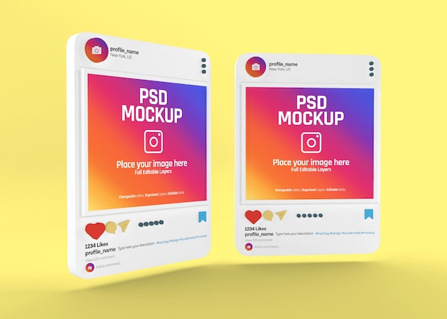 Realistic social media Instagram post mockup