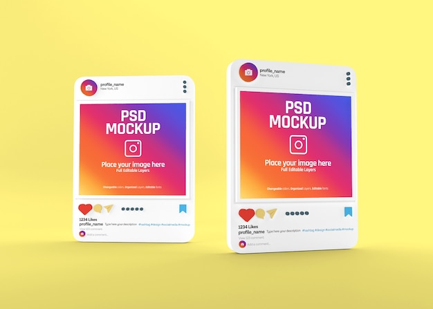 Realistic social media Instagram post mockup