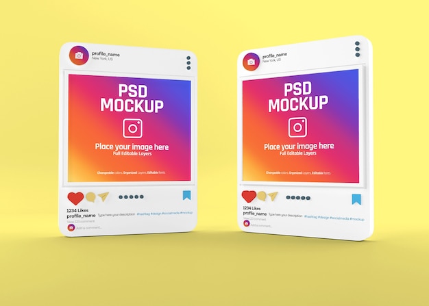 Realistic social media Instagram post mockup