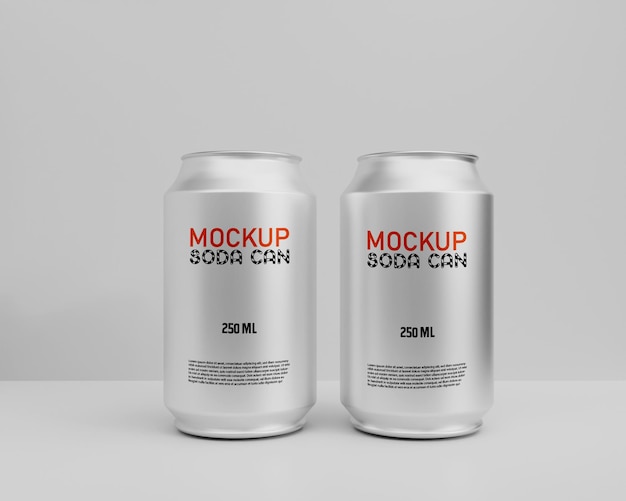 Realistic soda can mockup