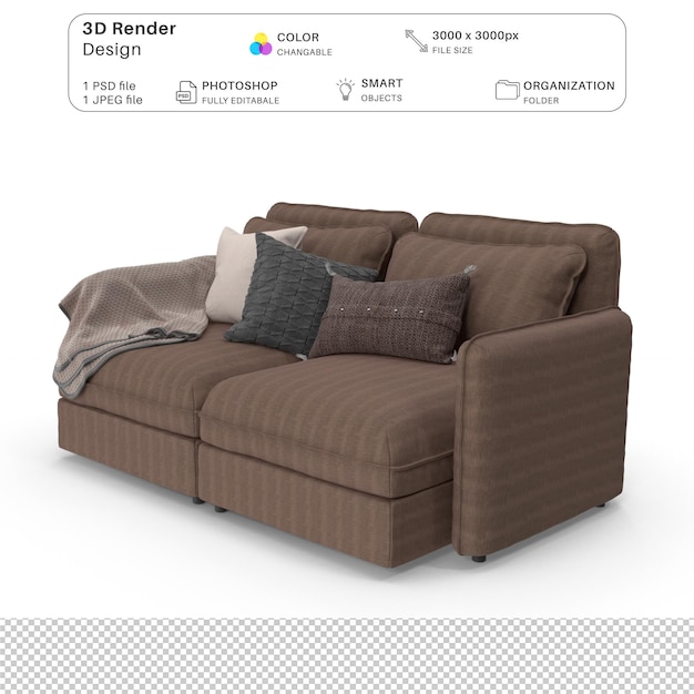 Realistic Sofa 3D Modeling PSD File Realistic Interior Furniture