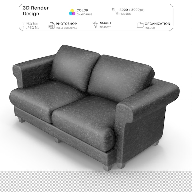 Realistic Sofa 3D Modeling PSD File Realistic Interior Furniture