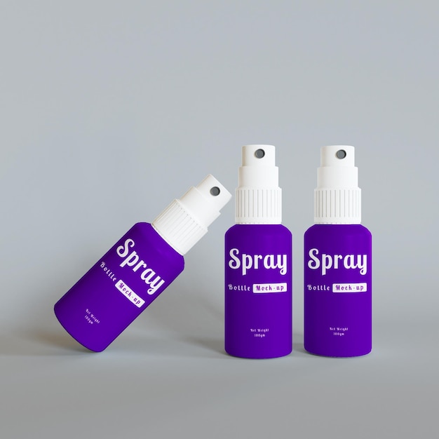 PSD realistic spray bottle mockup