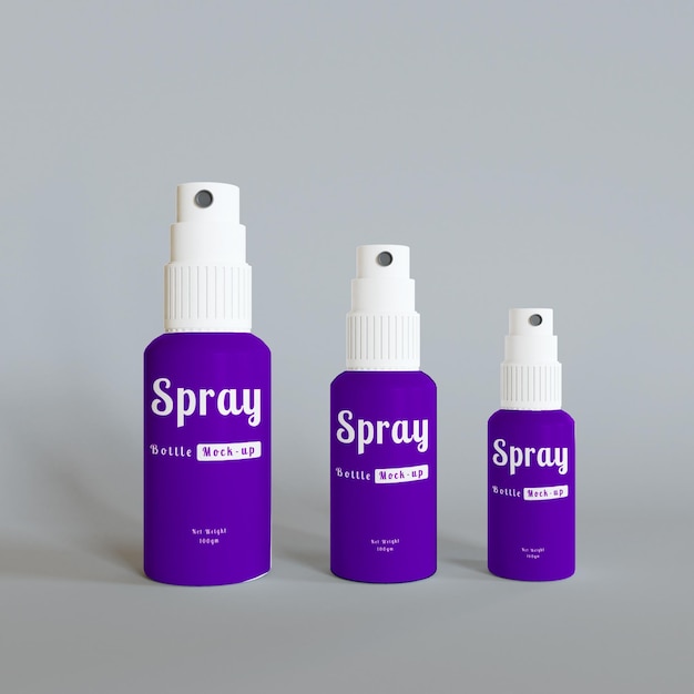 PSD realistic spray bottle mockup